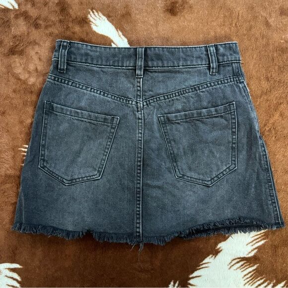 Free People Black Denim Skirt - Picture 4 of 6